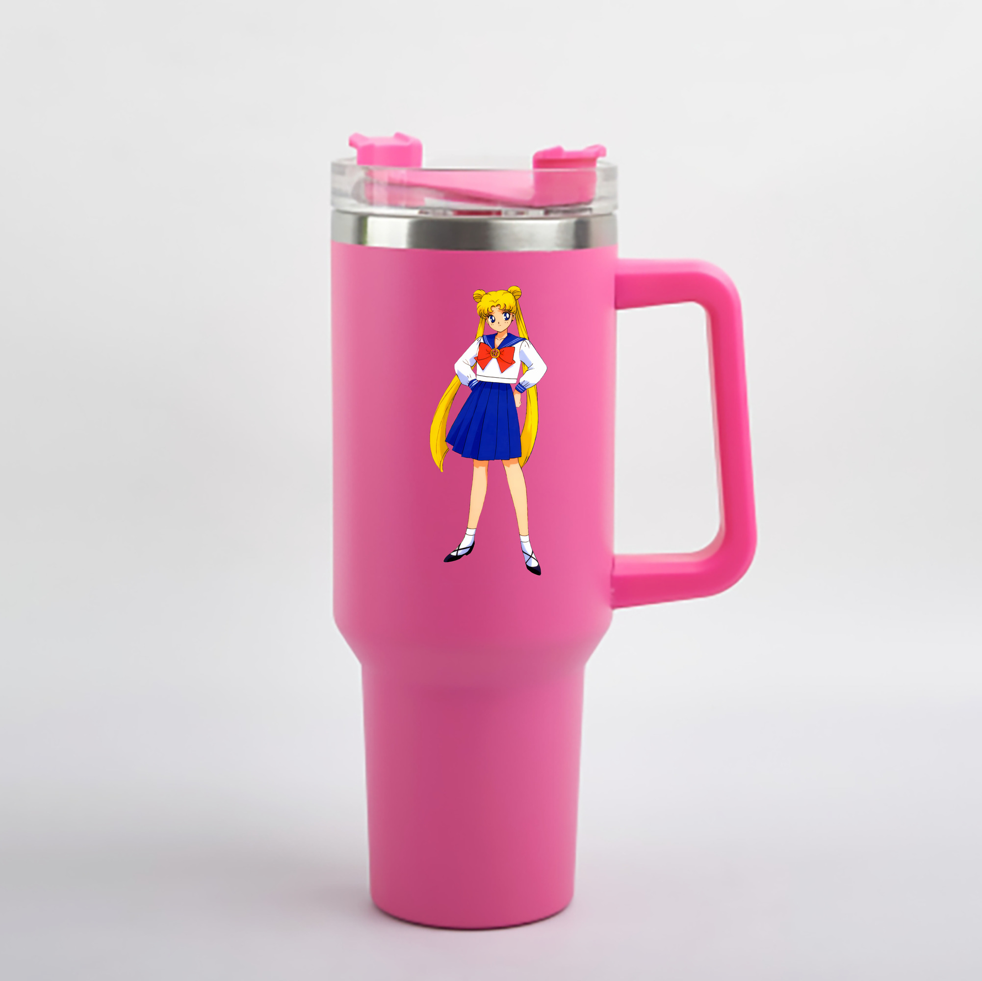 （画像用） 美少女戦士セーラームーン 愛野 美奈子 あいの みなこ Sailor Moon Aino Minako 1200mL車用タンブラー - クリスタルステッカー（プラスチックストロー付き）